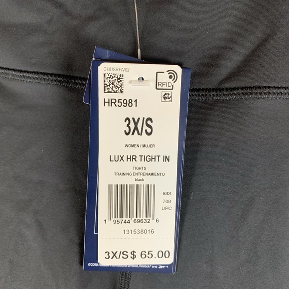 Rebook Women's Leggings 3X Short Speedwick Black High Rise Plus Gym Workout NWT - Picture 5 of 12